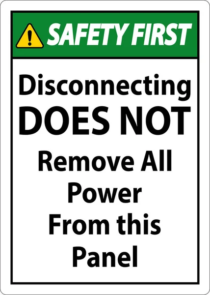 Safety First Disconnecting Does Remove All Power Panel — Stock Vector