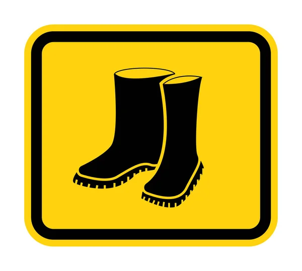 Fußschutz Erforderlich Zeichen Auf Weißem Hintergrund — Stockvektor