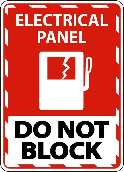 Elektrische Paneel Niet Blokkeren Floor Label — Stockvector