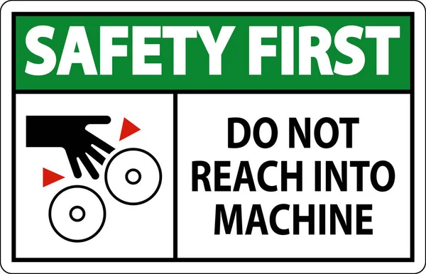 Pierwszy Znak Bezpieczeństwa Nie Docierać Maszyny — Wektor stockowy