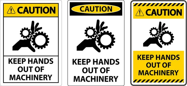 Znak Ostrożności Trzymaj Ręce Dala Maszyn — Wektor stockowy