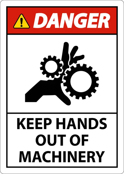 Gefahrenschild Hält Die Hände Von Maschinen Fern — Stockvektor