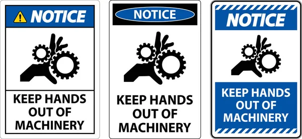 Znak Ostrzegawczy Trzymaj Ręce Dala Maszyn — Wektor stockowy