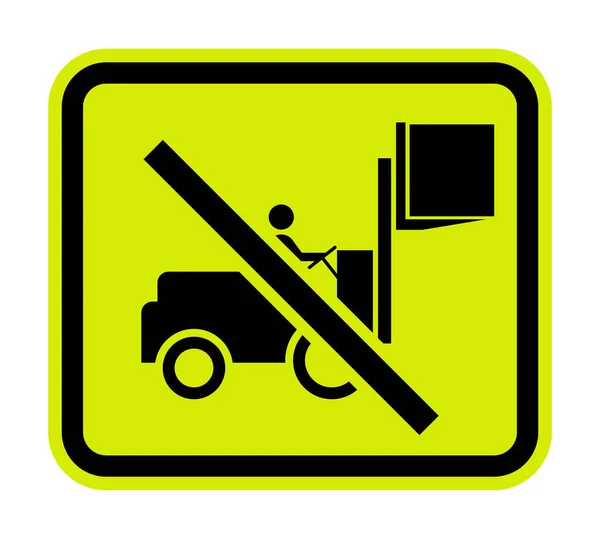 Simbolo Del Carrello Elevatore Avvertimento Non Guidi Con Carico Sollevato — Vettoriale Stock