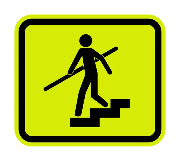 Avoid Fall Use Handrails Sign — 스톡 벡터