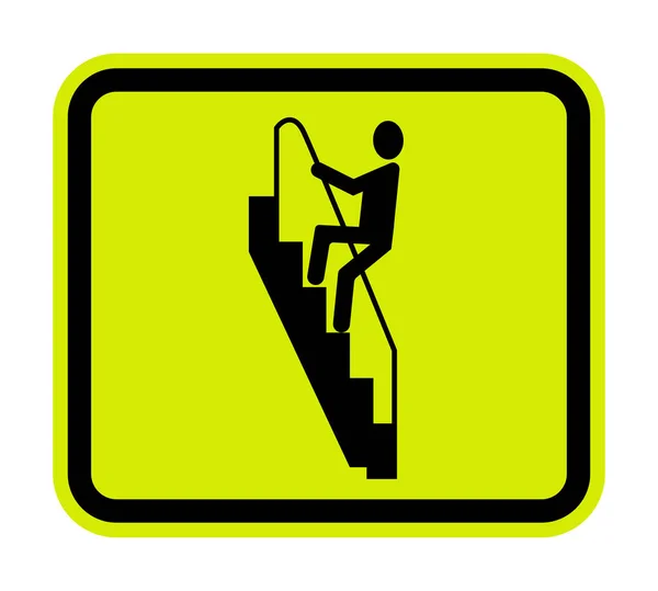 Caution Walk Stairs Backwards Sign — Stockvector