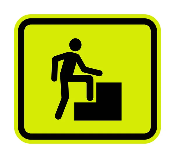 Caution Step Sign White Background — Vettoriale Stock