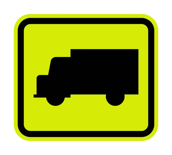 Truck Crossing Sign Witte Achtergrond — Stockvector