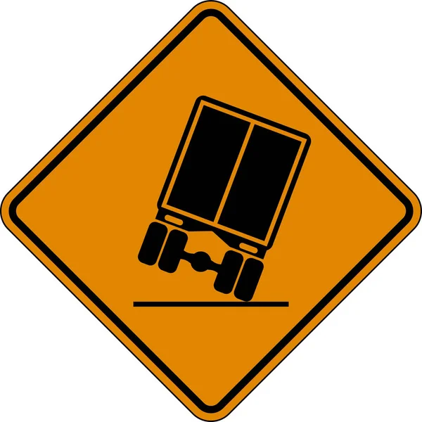 Traffic Sign Truck Falling Graphic White Background — Stockvektor