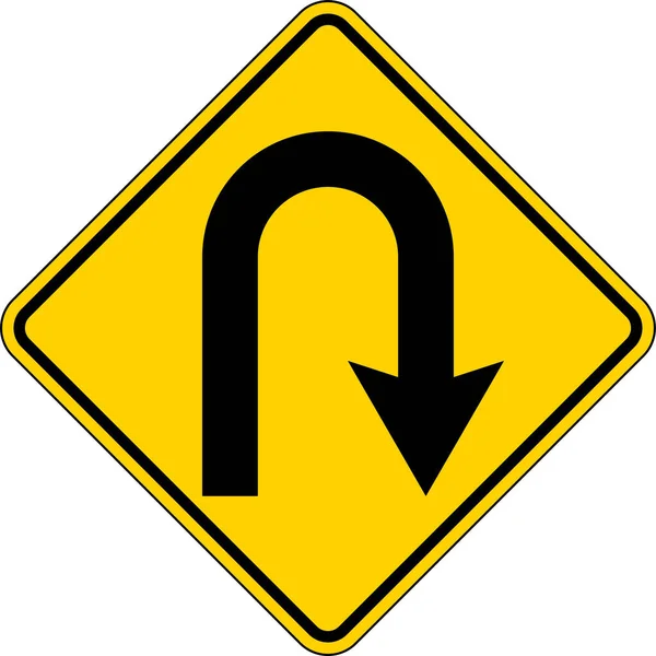 Verkehrszeichen Kehrtwende Auf Weißem Hintergrund — Stockvektor