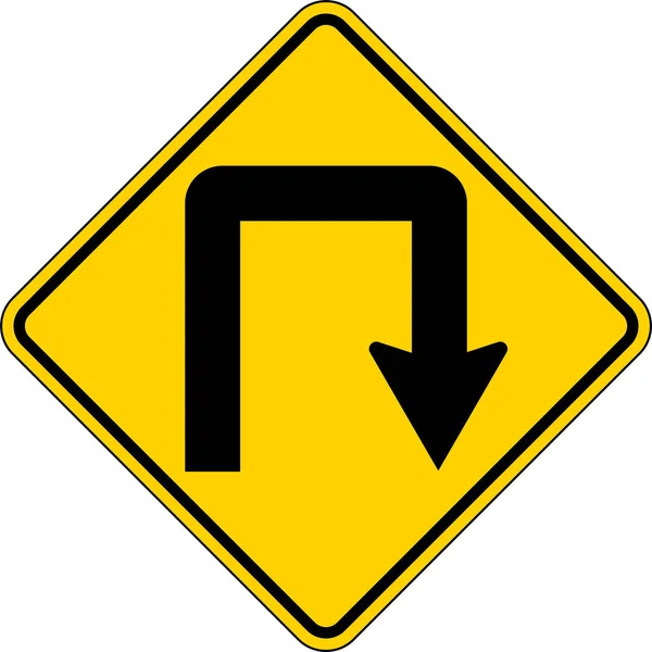 白底双右转弯标志警告标志 — 图库矢量图片