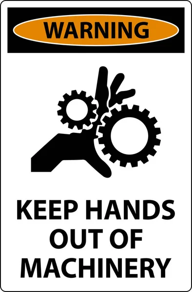 Uyarı Şareti Ellerini Makineden Uzak Tut — Stok Vektör