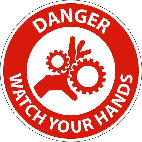 Tehlike Işareti Ellerinize Parmaklarınıza Dikkat Edin — Stok Vektör