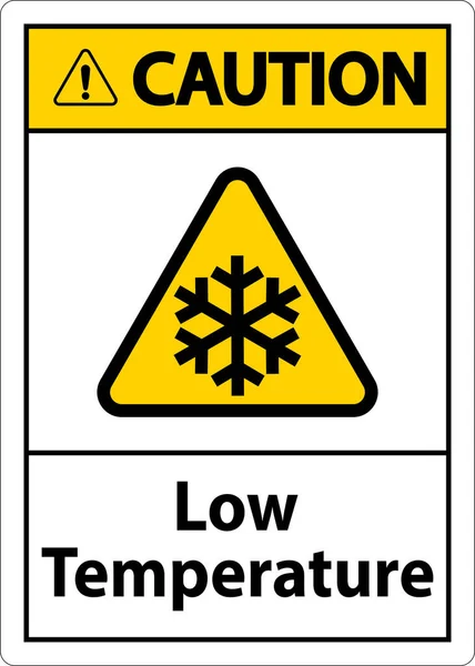 stock vector Caution Low temperature symbol and text safety sign.