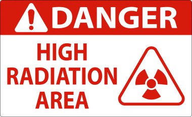Danger High Radiation Area Sign On White Background