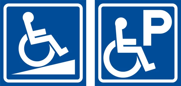 Handicapped Parking Sign White Background — Stock Vector