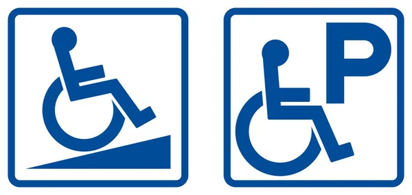Panneau Stationnement Pour Handicapés Sur Fond Blanc — Image vectorielle