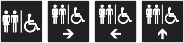 Panneau Porte Toilette Symbole Unisexe Invalide — Image vectorielle