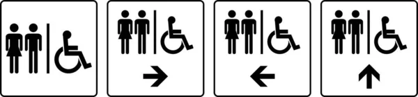 Panneau Porte Toilette Symbole Unisexe Invalide — Image vectorielle