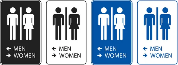 バスルーム方向標識男性左 女性右 — ストックベクタ