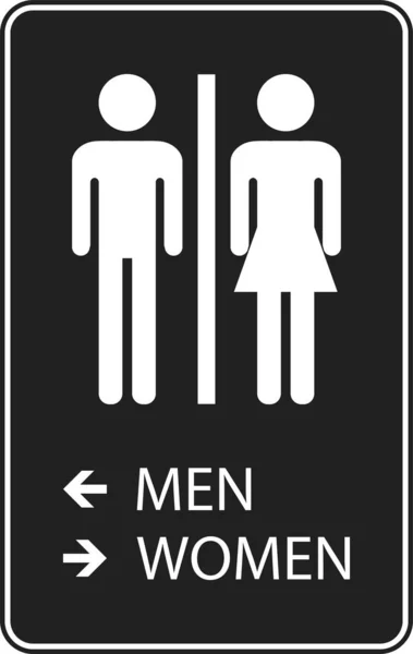 Направление Ванная Комната Знак Мужчины Слева Женщины Справа — стоковый вектор