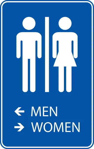 Bathroom Directional Sign Men Left Women Right — Stock Vector