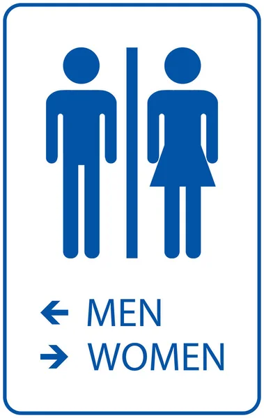 Badezimmerrichtungsschild Männer Links Frauen Rechts — Stockvektor