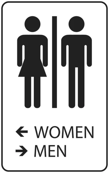 Badezimmerrichtungsschild Frauen Links Männer Rechts — Stockvektor