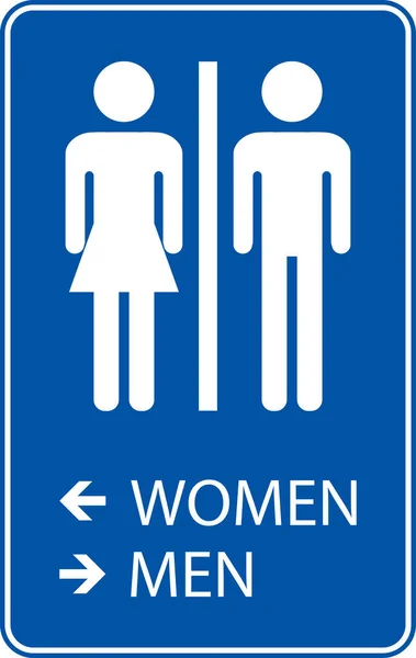 Baño Señal Direccional Mujeres Izquierda Hombres Derecha — Vector de stock