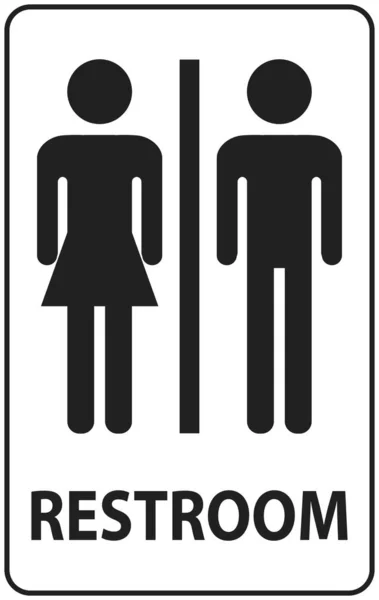 带有男女标志的符号浴室标志休息室 — 图库矢量图片