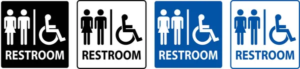 Unisex Und Behinderten Toiletten Türschild Behinderten Toilette Symbol — Stockvektor