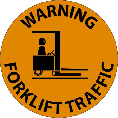 Beyaz Arkaplanda Forklift Uyarısı Trafik İşareti