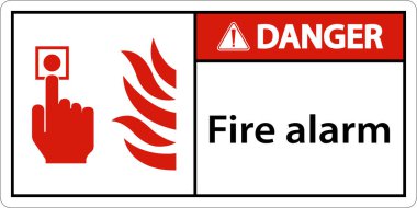 Beyaz Arkaplanda Tehlike Yangın Alarmı İşareti