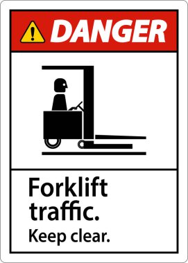 Tehlike Forklift Trafik İşareti Açık Tut