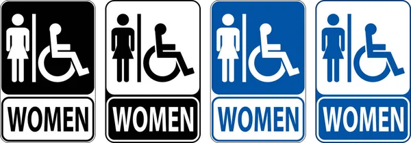 Symbol Badezimmer Zeichen Toilette Mit Frau Zeichen — Stockvektor