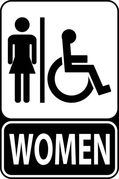 Símbolo Baño Signo Baño Con Signo Mujer — Archivo Imágenes Vectoriales