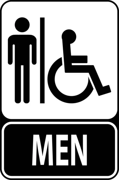 Symbol Badezimmer Zeichen Toilette Mit Mann Zeichen — Stockvektor