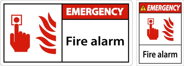 stock vector Emergency Fire Alarm Sign On White Background