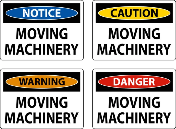 Stock vector Danger Moving Machinery Sign On White Background