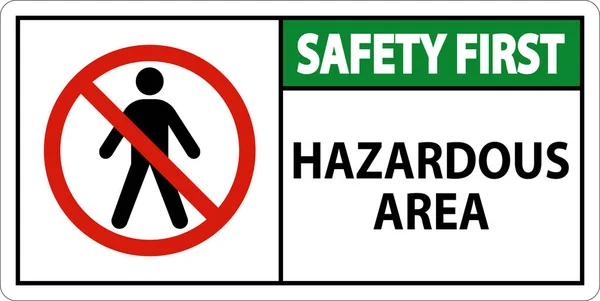 Sécurité Abord Panneau Zone Dangereuse Panneau Sur Fond Blanc — Image vectorielle
