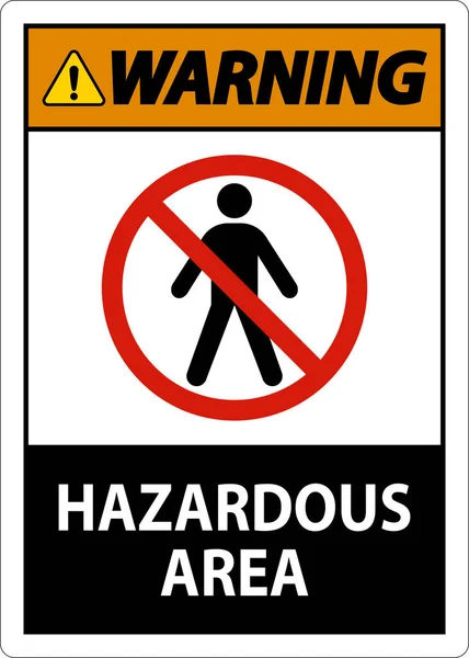 危険区域標識の警告白の背景に標識 — ストックベクタ