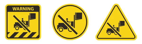 Warnung Gabelstapler Symbol Nicht Mit Erhöhter Last Fahren — Stockvektor