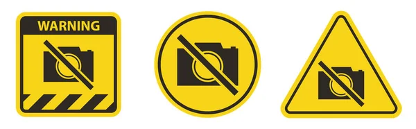 Camera Prohibited Sign White Background — Stock Vector