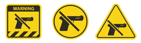 Proibizione Segno Pistole Nessun Segno Pistole Sfondo Bianco — Vettoriale Stock