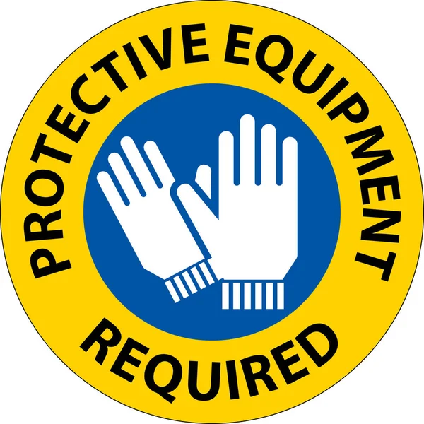 Symbol Floor Sign Protective Equipment Required — Vector de stock