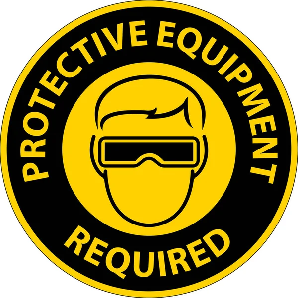 Symbol Floor Sign Protective Equipment Required — Stock Vector