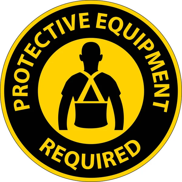 Symbol Floor Sign Protective Equipment Required — Vetor de Stock