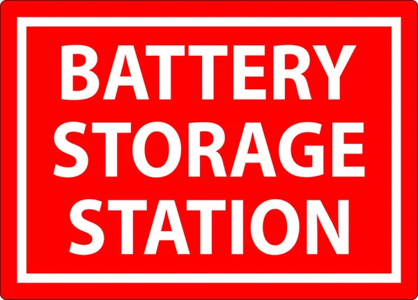 Batterij Oplaadgebied Ondertekenen Batterij Opslagstation — Stockvector