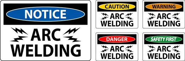 Stock vector Caution Sign Arc Welding On White Background