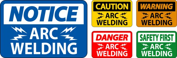 stock vector Caution Sign Arc Welding On White Background